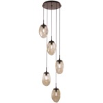 Meteo Round Multi Light Pendant - Flat Bronze / Bronze