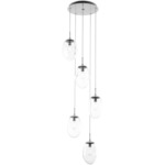 Meteo Round Multi Light Pendant - Metallic Beige Silver / Clear