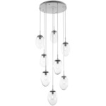 Meteo Round Multi Light Pendant - Metallic Beige Silver / Clear