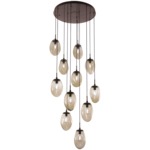 Meteo Round Multi Light Pendant - Flat Bronze / Bronze