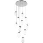 Meteo Round Multi Light Pendant - Metallic Beige Silver / Clear