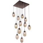 Meteo Square Multi Light Pendant - Flat Bronze / Bronze