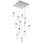 Meteo Square Multi Light Pendant - Beige Silver / Clear