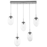 Meteo Linear Multi Light Pendant - Metallic Beige Silver / Clear