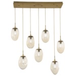 Meteo Linear Multi Light Pendant - Gilded Brass / Amber