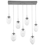 Meteo Linear Multi Light Pendant - Metallic Beige Silver / Clear