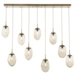 Meteo Linear Multi Light Pendant - Gilded Brass / Amber