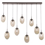 Meteo Linear Multi Light Pendant - Flat Bronze / Bronze