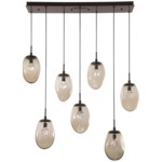 Meteo Gem Linear Multi Light Pendant - Flat Bronze / Bronze Zircon