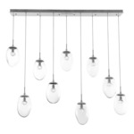 Meteo Gem Linear Multi Light Pendant - Beige Silver / Clear Geo