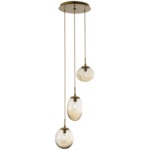 Cosmos Round Multi Light Pendant - Gilded Brass / Amber