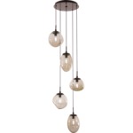 Cosmos Round Multi Light Pendant - Flat Bronze / Bronze