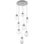 Cosmos Round Multi Light Pendant - Metallic Beige Silver / Clear