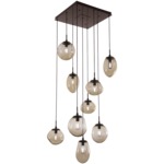 Cosmos Square Multi Light Pendant - Flat Bronze / Bronze