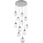 Cosmos Round Multi Light Pendant - Beige Silver / Clear