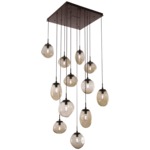 Cosmos Square Multi Light Pendant - Flat Bronze / Bronze