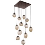 Cosmos Square Multi Light Pendant - Flat Bronze / Bronze