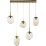 Cosmos Linear Multi Light Pendant - Gilded Brass / Amber