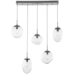 Cosmos Linear Multi Light Pendant - Metallic Beige Silver / Clear