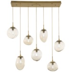 Cosmos Linear Multi Light Pendant - Gilded Brass / Amber