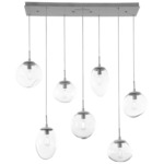 Cosmos Linear Multi Light Pendant - Metallic Beige Silver / Clear