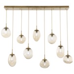 Cosmos Linear Multi Light Pendant - Gilded Brass / Amber