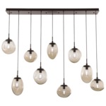 Cosmos Linear Multi Light Pendant - Flat Bronze / Bronze