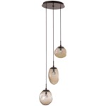 Cosmos Gem Round Multi Light Pendant - Flat Bronze / Bronze Floret