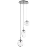 Cosmos Gem Round Multi Light Pendant - Metallic Beige Silver / Clear Floret