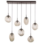 Cosmos Gem Linear Multi Light Pendant - Flat Bronze / Bronze Geo