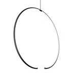 Torc Single Pendant - Satin Black / White