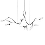 Vines Linear Pendant - Satin Black / White