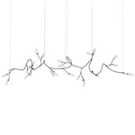 Vines Linear Pendant - Satin Black / White