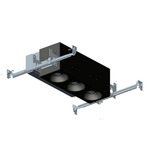 1X3 Trimmed Flanged IC Airtight Housing - Black