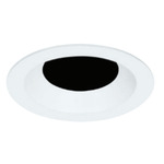 Element 4 Inch Round Flanged Bevel Lensed Shower Trim - White / Lensed