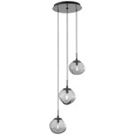 Nova Round Multi Light Pendant - Matte Black / Smoke