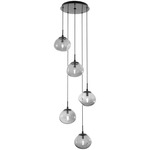 Nova Round Multi Light Pendant - Matte Black / Smoke