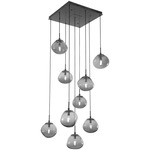 Nova Square Multi Light Pendant - Matte Black / Smoke