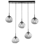 Nova Linear Multi Light Pendant - Matte Black / Smoke