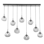 Nova Linear Multi Light Pendant - Matte Black / Smoke