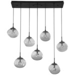 Nova Gem Linear Multi Light Pendant - Matte Black / Smoke Zircon