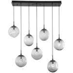 Aster Gem Linear Multi Light Pendant - Matte Black / Smoke Zircon