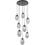 Meteo Round Multi Light Pendant - Matte Black / Smoke