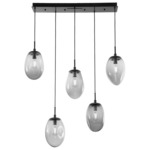 Meteo Linear Multi Light Pendant - Matte Black / Smoke