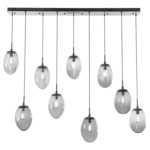 Meteo Linear Multi Light Pendant - Matte Black / Smoke