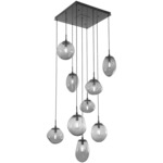 Cosmos Square Multi Light Pendant - Matte Black / Smoke