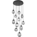 Cosmos Round Multi Light Pendant - Matte Black / Smoke