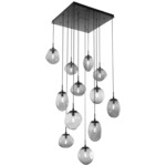 Cosmos Square Multi Light Pendant - Matte Black / Smoke