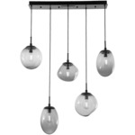 Cosmos Linear Multi Light Pendant - Matte Black / Smoke