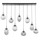 Cosmos Linear Multi Light Pendant - Matte Black / Smoke